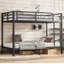 Lit superposé en métal pour les adolescents et les adultes, conception peu encombrante, réduction du bruit, aucun sommier tapissier nécessaire, robuste et durable-210702906-210702885
