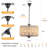 5 - Light Bohemian Dimmable Drum Chandelier With Hemp Rope Natural Hand-Woven Shade For Kitchen, Living Room, Dining Room
