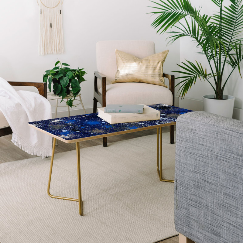 Table basse nicola design ink splatter night, Or