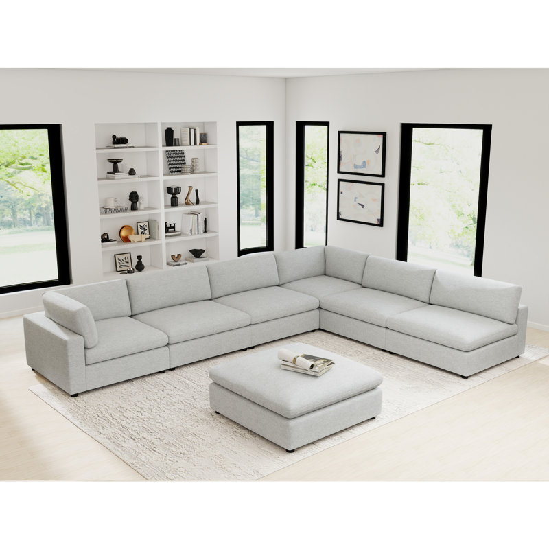 Canapé modulaire avec repose-pieds 7 pièces Minimalist