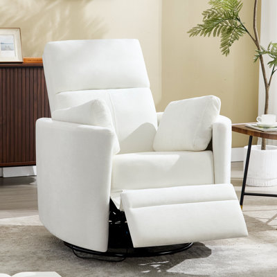 Luxurious Swivel Rocker Manual Recliner with Adjustable Pillows for Ultimate Comfort by Latitude Run