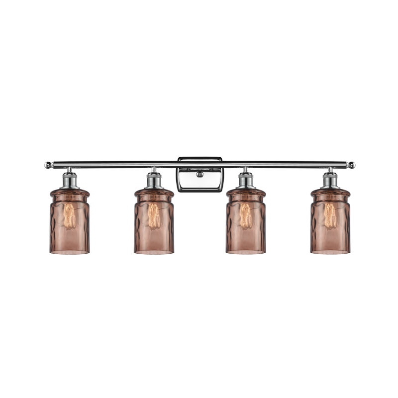 Éclairage de salle de bain à intensité variable 4 lumières Binkley, Ampoule incandescente rétro de 60 watts, Verre limpide
