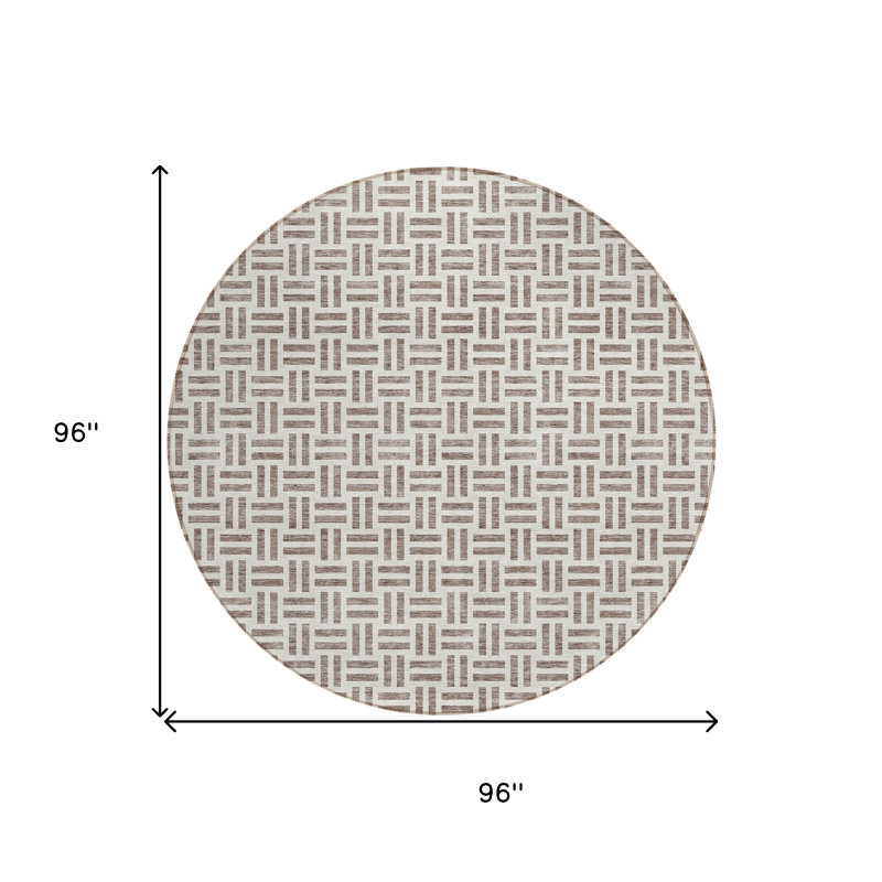 Tapis rond 8 po taupe