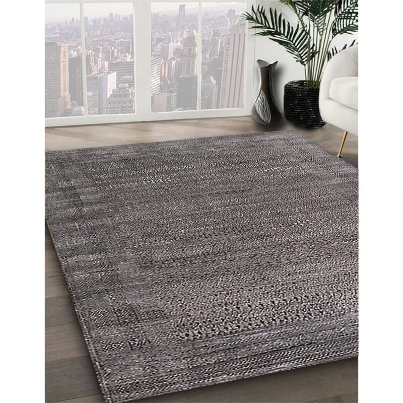 Tapis 100% moderne de style Mid-Century lavable à la machine 379, Rond 5 pi
