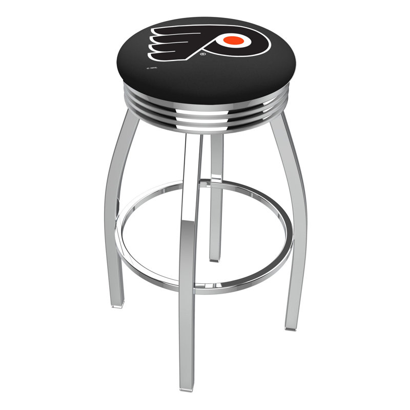 NHL Swivel Bar Stool, Philadelphia Flyers - Black, Counter Stool (25" Seat Height)