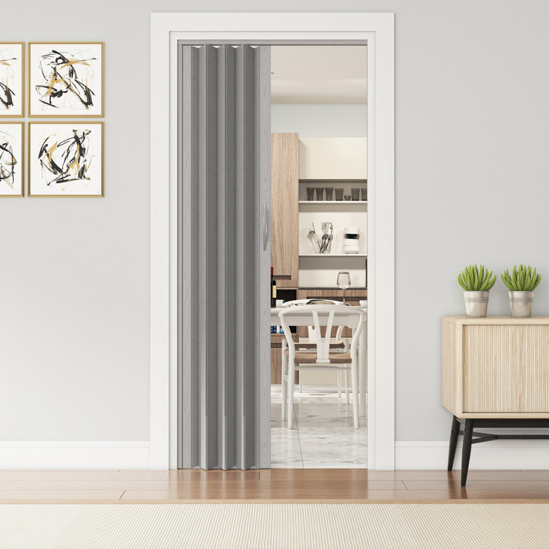 Premium Double Walled Foldable Accordion Doors, 32" x 80", White Oak