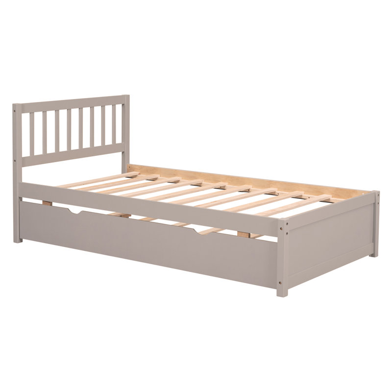 Bed Frame with Trundle,Platform Bed,Beds, Grey