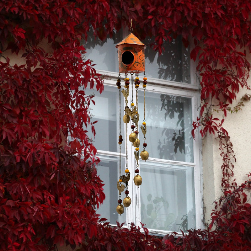Fiesta Bird House Chime in Orange
