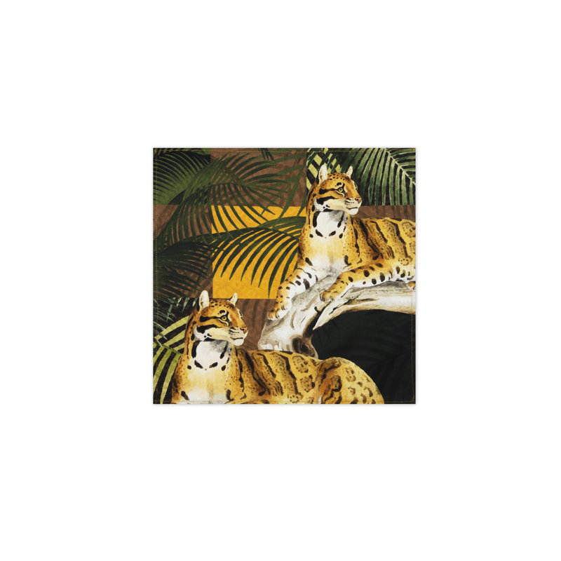 Leopard 100% Cotton No Pattern Square Napkin
