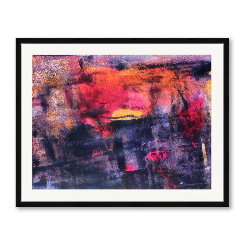 7,2,2004 par Simona Gocan - Peinture, H 25,25 po x l 31,25 po, Papier avec cadre noir