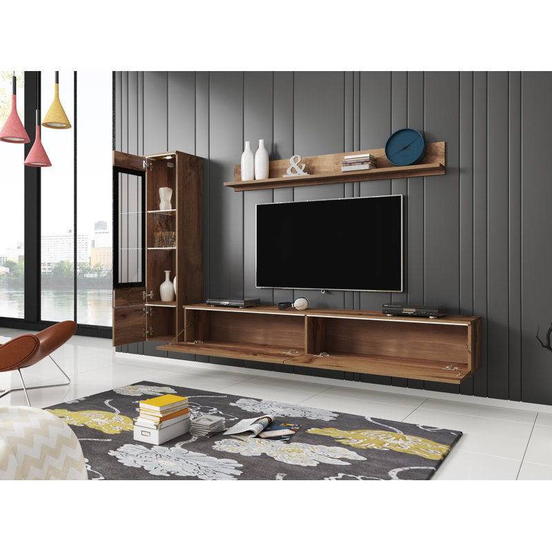 Dorfman Entertainment Centre for TVs up to 75", Oak, 180 cm