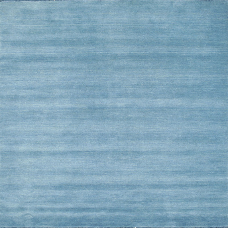 Tapis de zone bleu contemporain, Carré 3 pi
