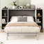 Lit avec tablettes, tiroirs et ports, gris - compact compact pour petites pièces-488138184-488138190
