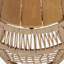 Table d'appoint ronde en bois d'acacia avec structure en corde tissée beige clair, plateau en teck, capacité de 150 lb, aucun assemblage requis, table d'appoint résistante aux intempéries pour le patio et le salon
