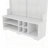 Modern Hallway Hall Tree with Metal Hooks and Shoe Cubbies (White)-1587489196