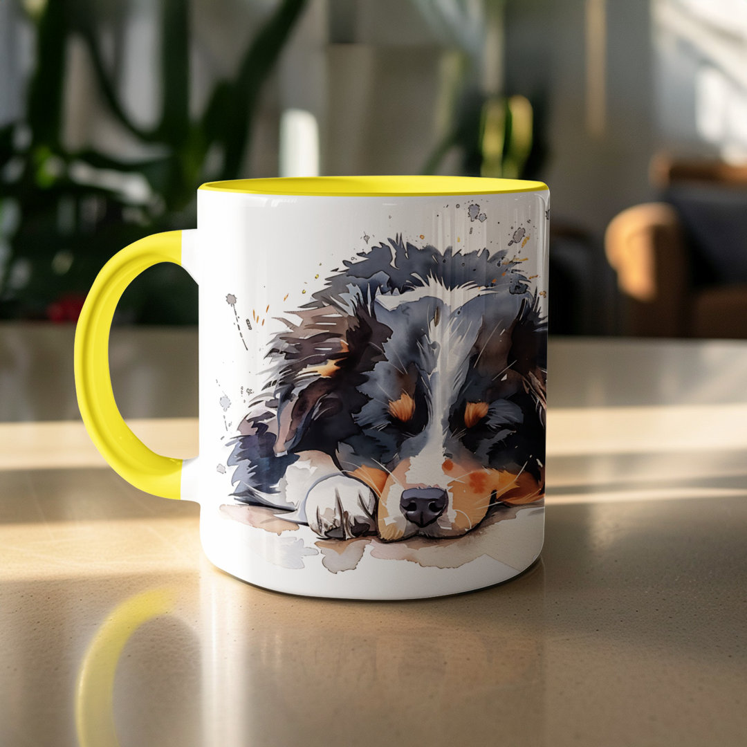Set of 3 – Watercolor Basenji Dog Art Design 11oz Coffee Mug