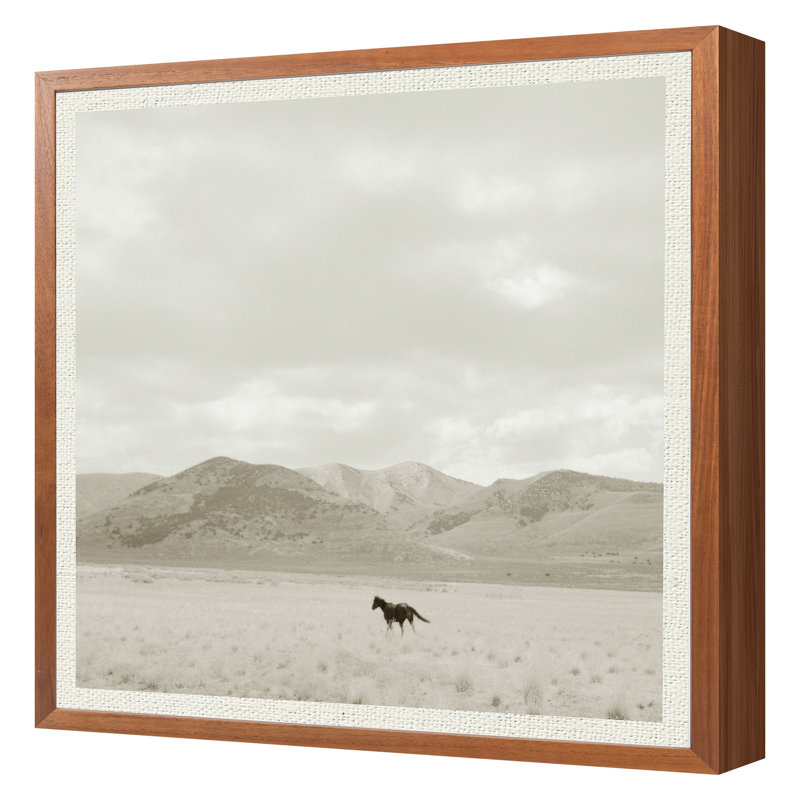Landscape With Horse Print by Dunker, Chris, 28" H x 28" W x 2" D, Walnut Framed