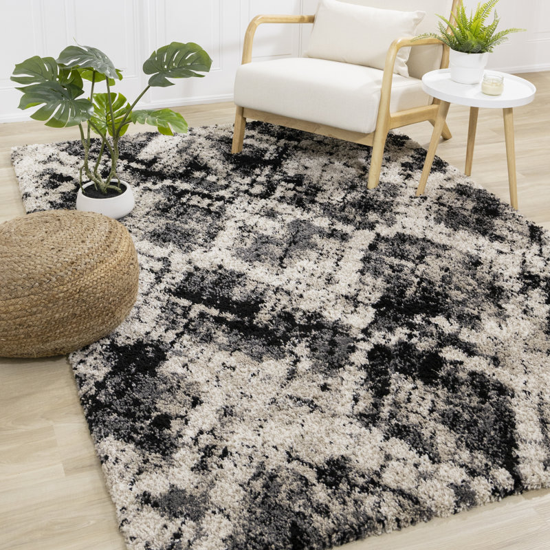 Ahkeel Rectangle Power Loom Polypropylene Area Rug in Cream, Rectangle 6'7" x 9'6"