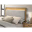 Ensemble de chambre à coucher de style transitionnel 4 pièces, cadre de lit tapissier à lumière DEL, commode avec miroir et table de chevet, finition bois naturel-1517389509-1517389510