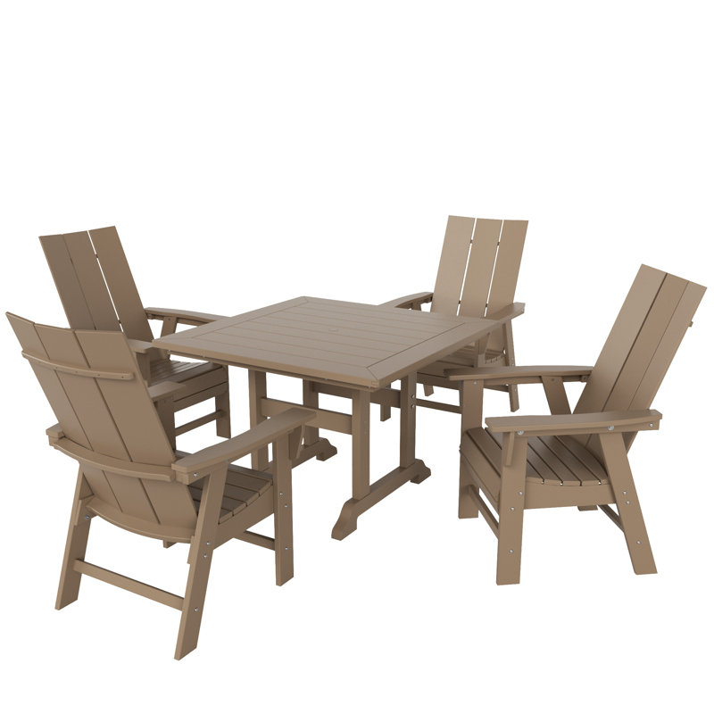 Joubert 4 - Person Patio Dining Set with Square Table, Weathered Wood