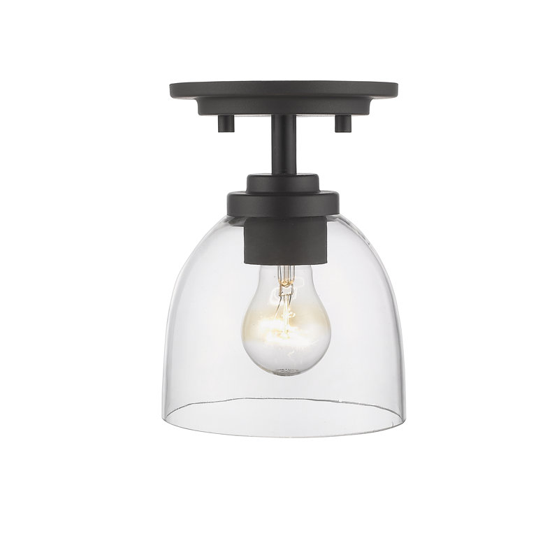 Cardiff Glass Semi Flush Mount, Bronze