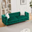 Canapé Chesterfield en velours avec détails capitonnés et coussins décoratifs-134706424-134706427
