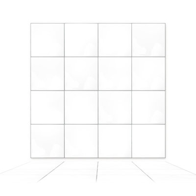Aarica Spanish Retro White  Square Glossy 3D Tile Stickers 15 x 15cm