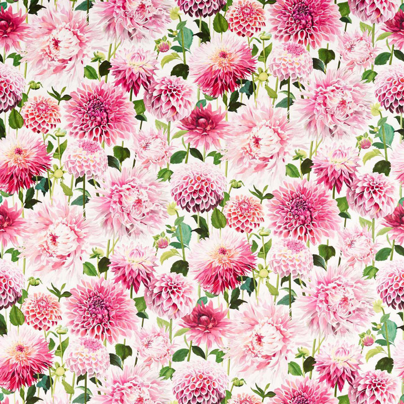 Dahlia Fabric, Blossom/Emerald/New Beginnings