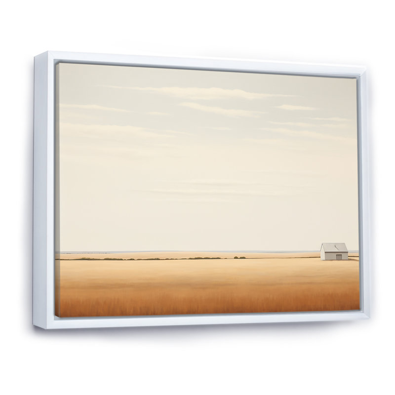 Plaines pastel de paix, Cadre flottant blanc, H 16 po x l 32 po x P 1 po