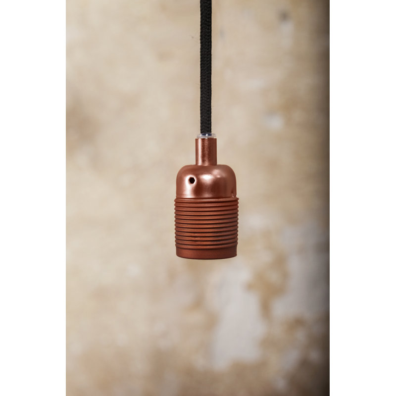 E27 Pendant Copper Brown / Black Cable, Copper Brown/Black