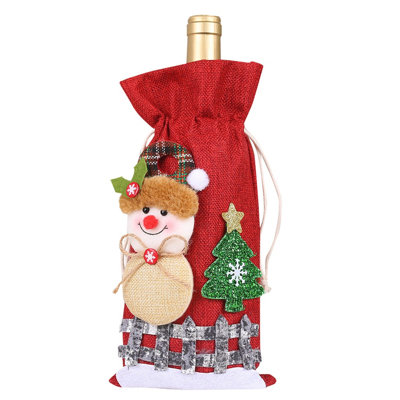 Christmas Decorations Merry Christmas Santa Wine Bottle Bag Cover Xmas Festival Party Table Decor Gift