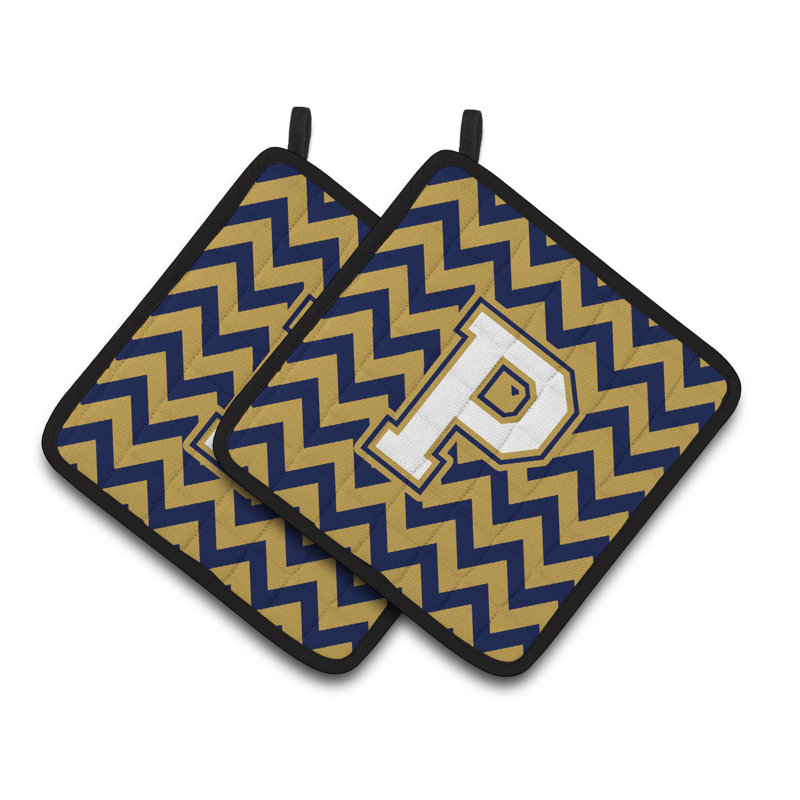 Poignée à chevrons, P, Bleu marine/doré