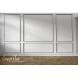 Outwater White Pre-Made Wainscoting & Accent Wall Panel Frame Kit – Paintable, Peel & Stick, Ready-To-Install DIY Panels Designed For 14Ft To 16Ft Walls