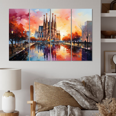 " Spain Sagrada Familia In Barcelone " 4 - Pieces