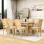 Ensemble de salle à manger 9 pièces Rokiatou, table à rallonge amovible avec chaises en bois-1493498787-1493498786