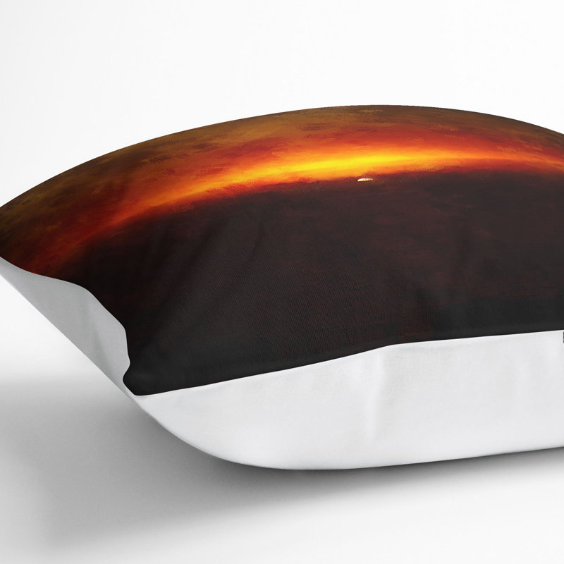 Striking Sunset Cushion with Filling, White, 40cm H x 40cm W x 15cm D