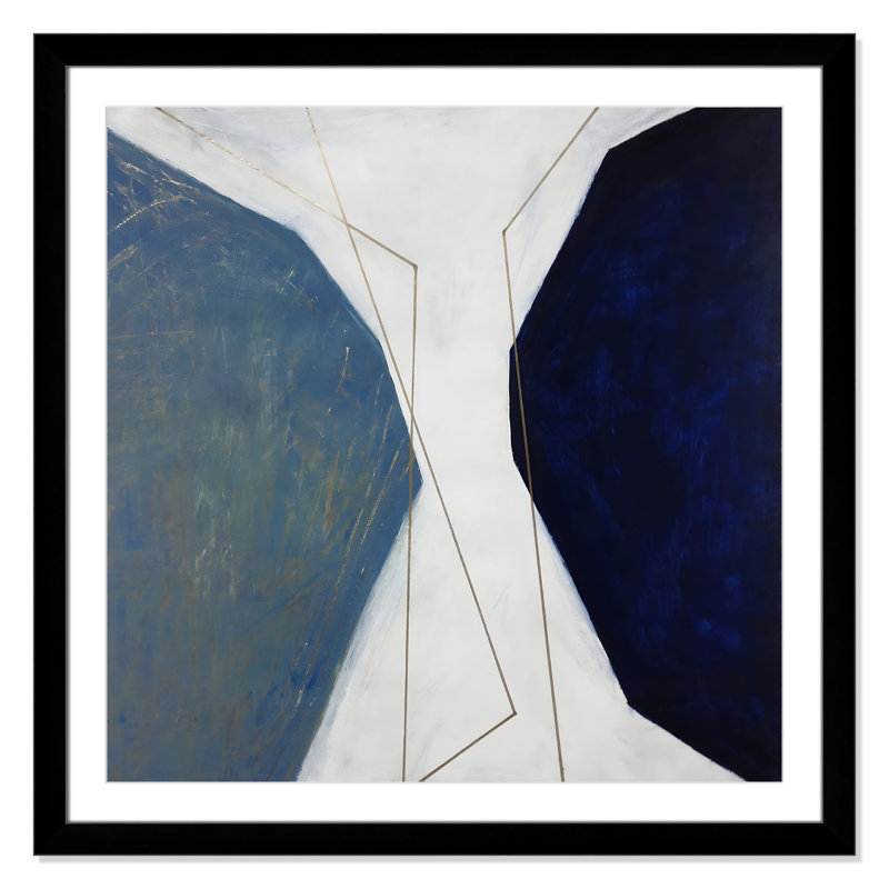 «Octagon Abstraction II» par Casa Fine Arts, H 37,5 po x l 37,5 po, Cadre noir