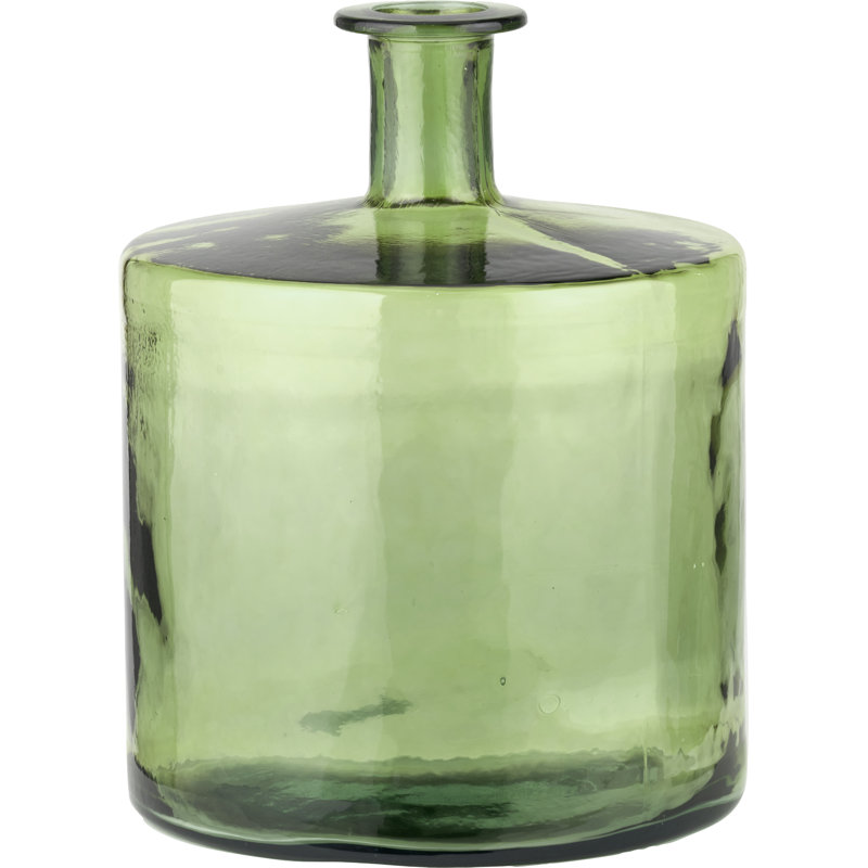 Handmade Glass Floor Vase, Green