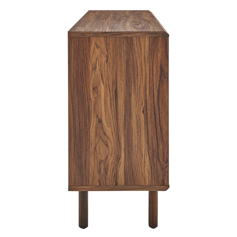 Urban Flair 59" Walnut Sideboard with Sliding Metal Mesh Doors