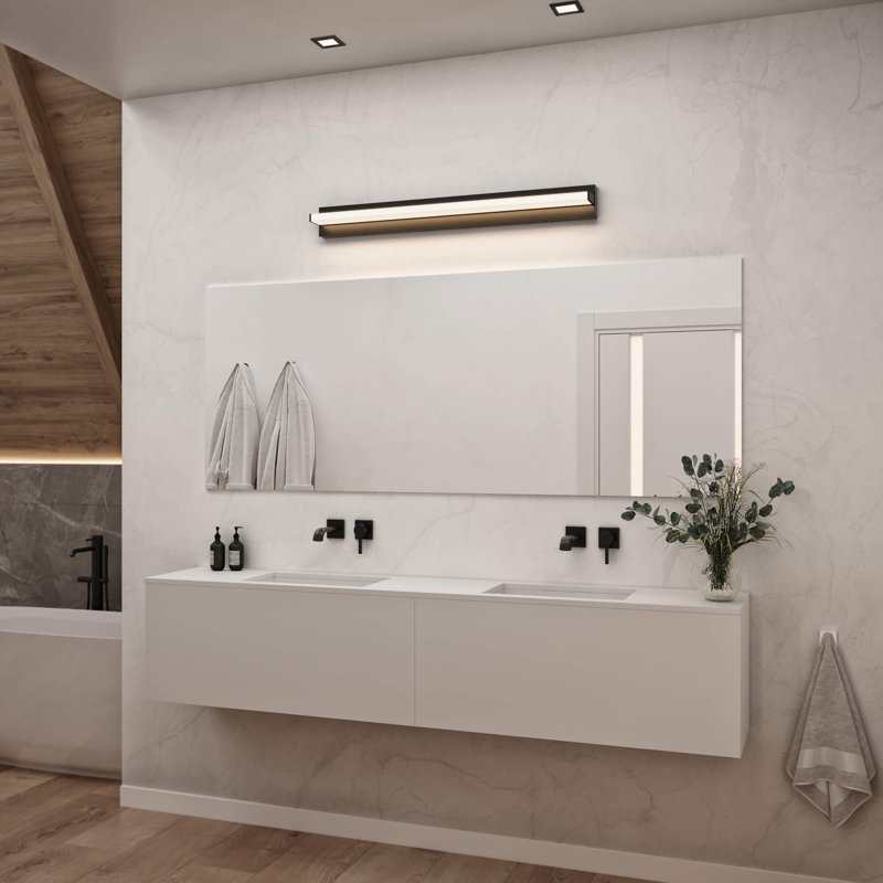 Meuble-lavabo linéaire réglable Ledge, Chrome chrome, 30 W, H 4,75 po x l 24 po x P 3,75 po