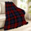 Jeté en flanelle bleue ultra douce, imprimé écossais simple face écossais tartan rouge