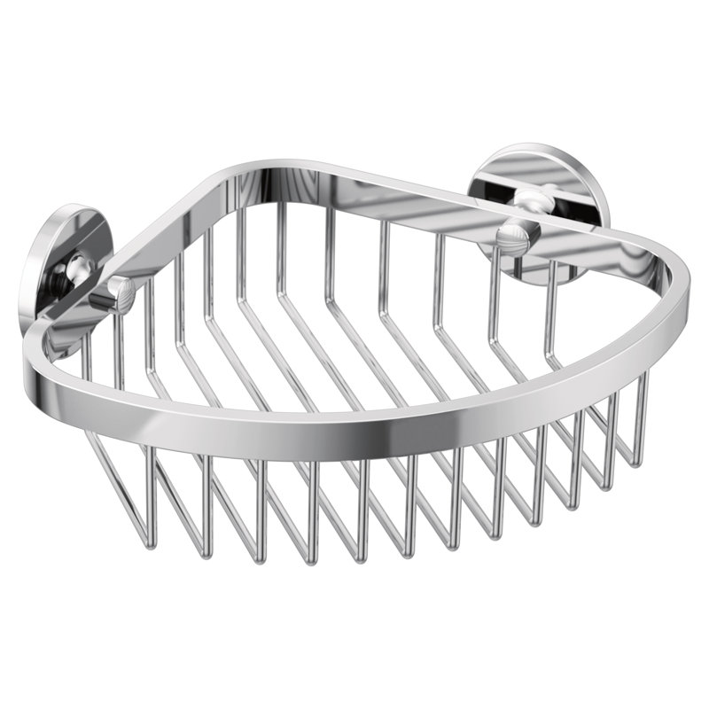 Panier de douche en acier inoxydable percé et vissé, Chrome