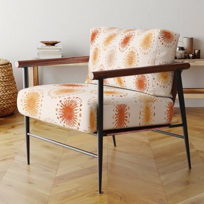 Fauteuil d'appoint abstrait - orange et beige boho mandala Fauteuil beige