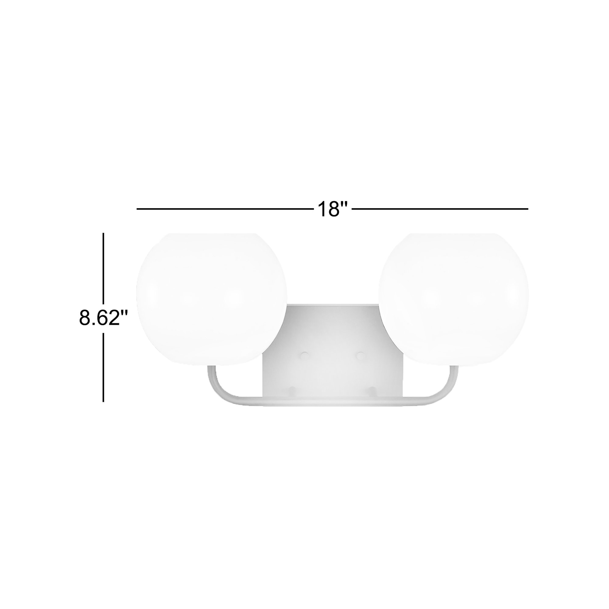 Jorund 2 Light Dimmable Vanity Light, Midnight Black, No