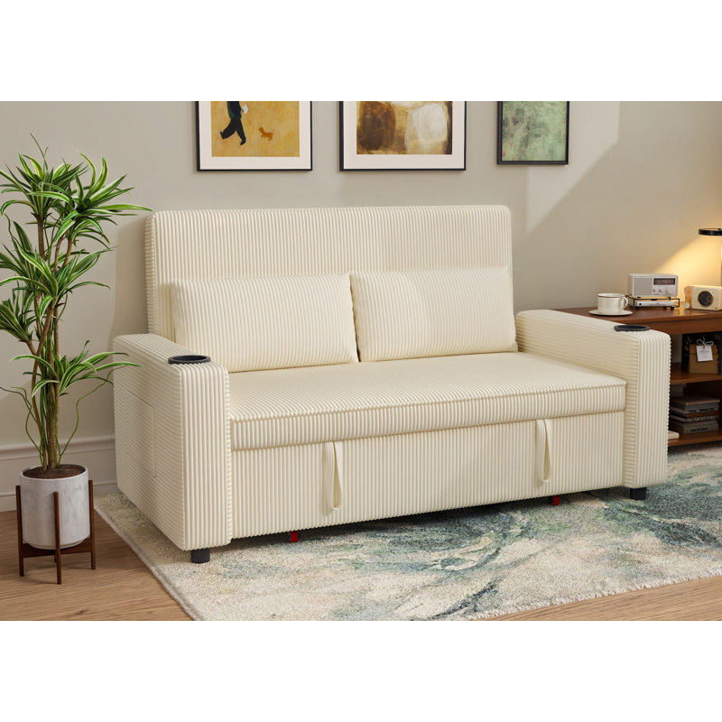 2 Seater Linen Blend Sofa Bed