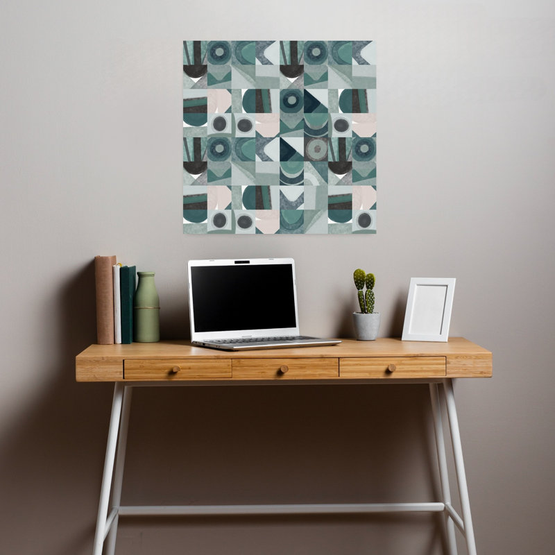 Contemporary Art Abstract Geometric Modern Architecture Art by Little Dean - Wrapped Canvas Print, 45.72 cm H x 45.72 cm W