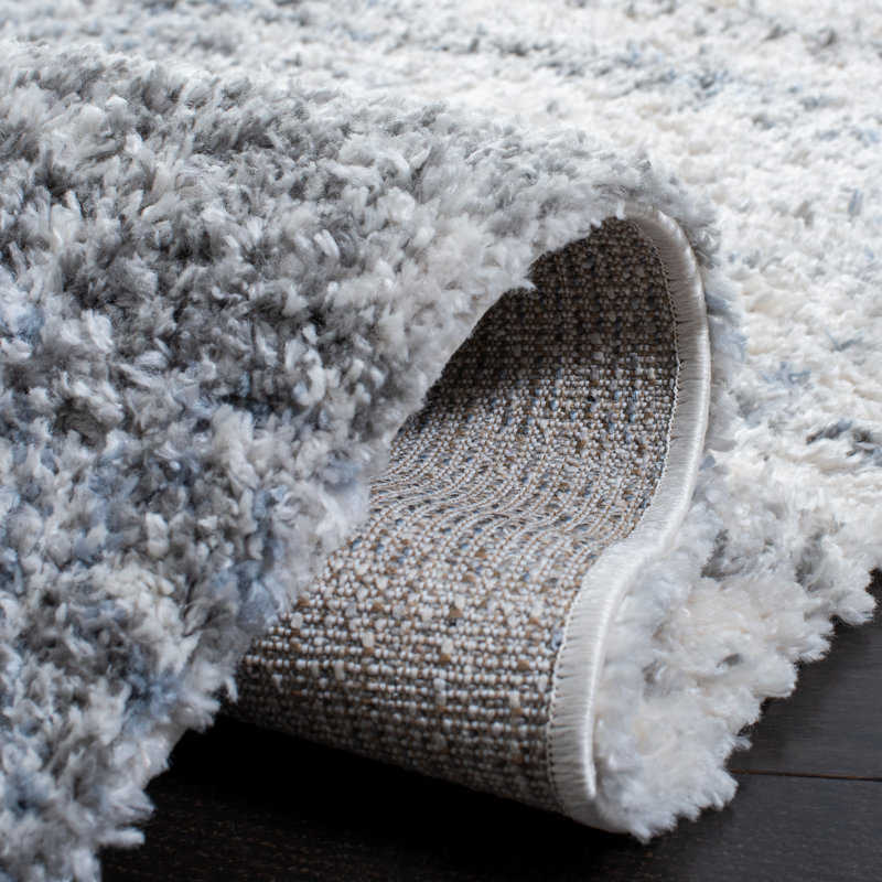 Tapis ivoire / gris / bleu Thiokk, Rond 6 pi 7 po