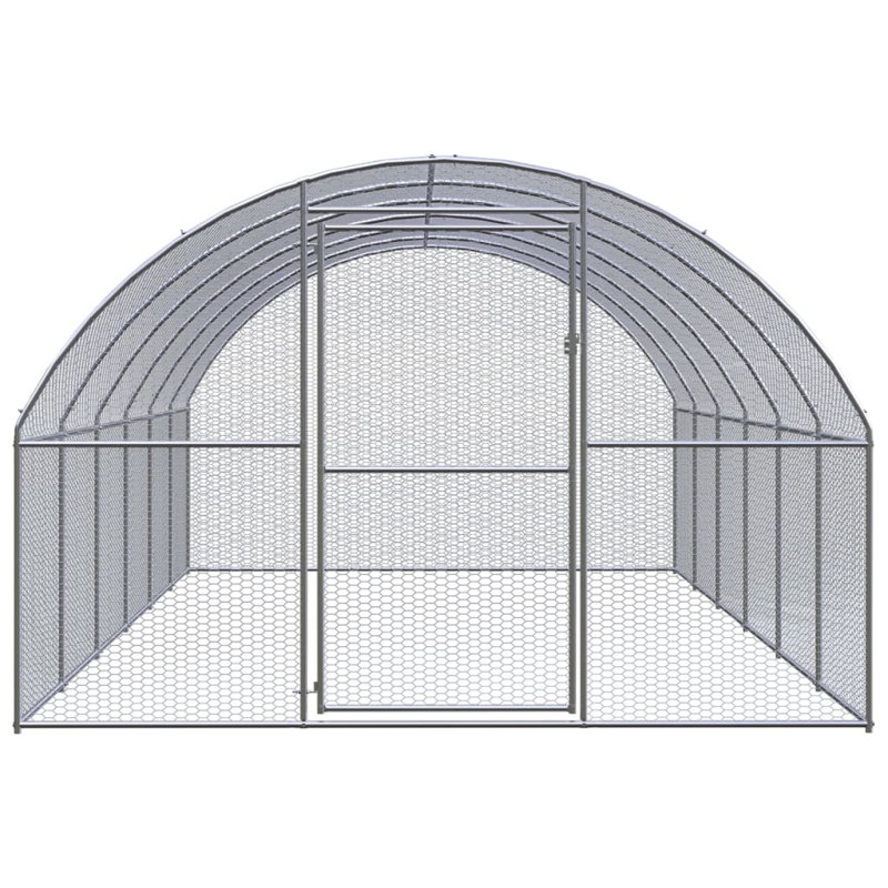 Poulailler en acier galvanisé argenté, H 117,6 po x l 117,6 po x P 79,2 po