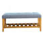 Banc de siège capitonné gris clair et chêne touffeté-1014562932