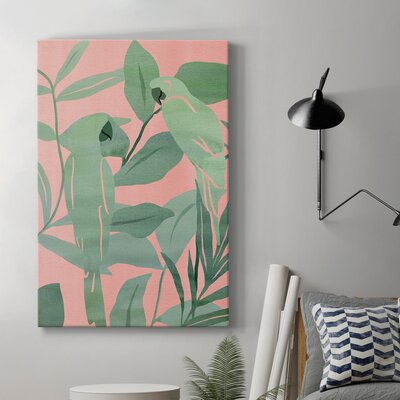 Pink And Green Birds Of Paradise II Premium Gallery Wrapped Canvas - Ready To Hang -  Red Barrel Studio®, 052D363086CF487B97236E5D1C91511F